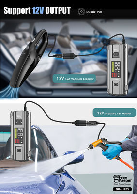 Wiederaufladbarer 12V-Autostriebwerksstarter mit Luftkompressorpumpe und Led-Arbeitslicht
