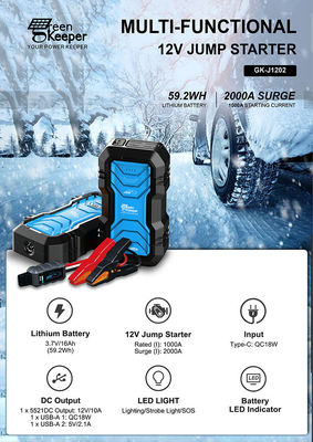 Automobilwerkzeuge J1202 USB DC 12V 3 In 1 Auto-Motor Starter Kleinwagen und Schnellstart