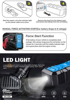 Automobilwerkzeuge J1202 USB DC 12V 3 In 1 Auto-Motor Starter Kleinwagen und Schnellstart