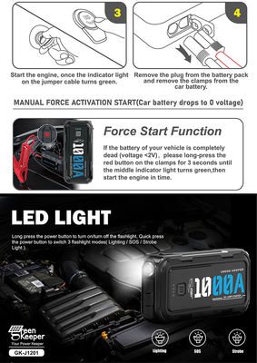 Multi-Funktion Telefon Power Auto Notfall Sprung Starter mit Taschenlampe und USB-Ausgang