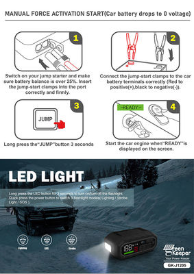 LED-Licht hohe Kapazität 12v/24v Jump Starter Auto Booster für schwere Batterie 4000a