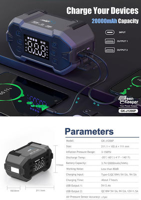 3000A Spitzenstrom 4-in-1 Portable Jump Starter 10000-24000mah Power Bank Auto Aufblaser Batterie Booster