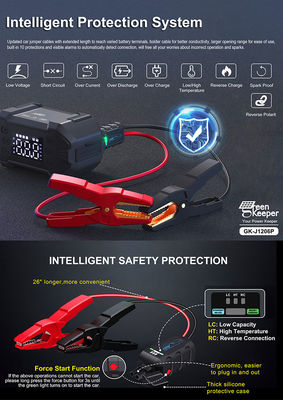4 in 1 Auto Booster Power Bank Sprungstarter mit eingebauten Luftkompressor und Aufblaser
