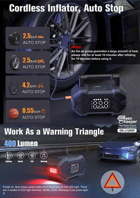 4 in 1 Auto Booster Power Bank Sprungstarter mit eingebauten Luftkompressor und Aufblaser