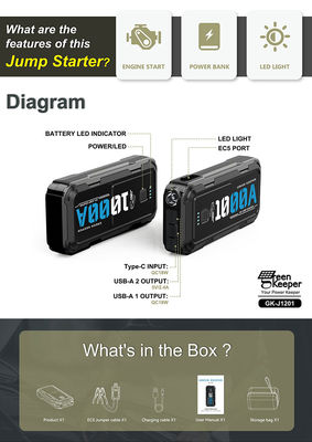 12V 1000A 10000mAh Multifunktion Portable Car Notfall Batterie Booster Power Bank Jumper Pack