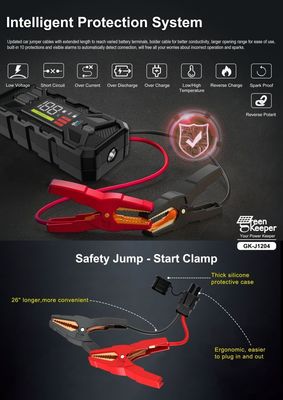 Steckdose 12V 1500A UltraSafe Hochleistungs-Sprungstarter mit LED-Licht-Motorstartfunktion