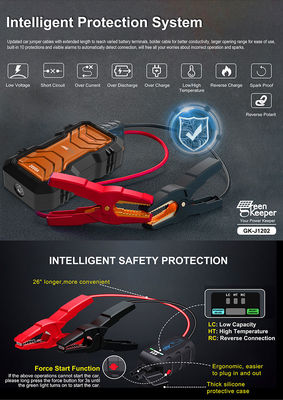 QC 18W Eingang GreenKeeper UltraSafe Super Kondensator 2000A Batterie Sprungstarter mit LED-Licht