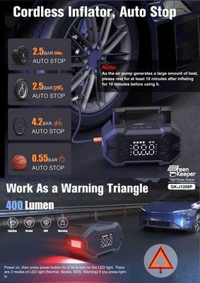 20000mAh / 74Wh Kapazität UltraSafe Sprungstarter mit Luftkompressor für Fahrzeuge Lastwagen Auto