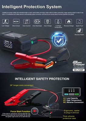 3000A Peak Portable Mini Car Jump Starter mit 20000mAh Kapazität und LED Taschenlampe