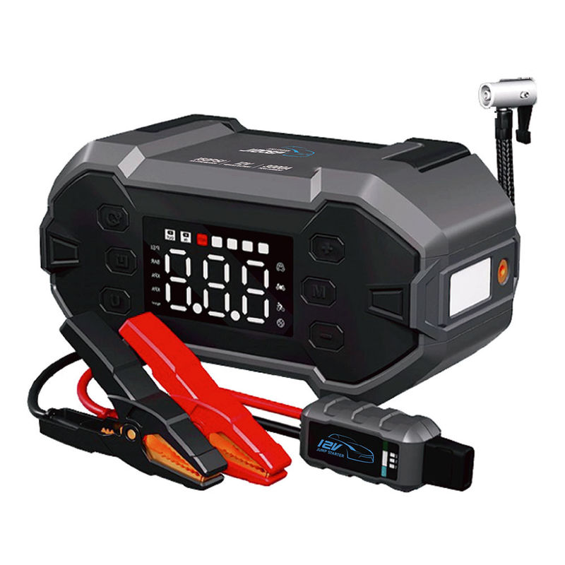 4 in 1 Auto Booster Power Bank Sprungstarter mit eingebauten Luftkompressor und Aufblaser